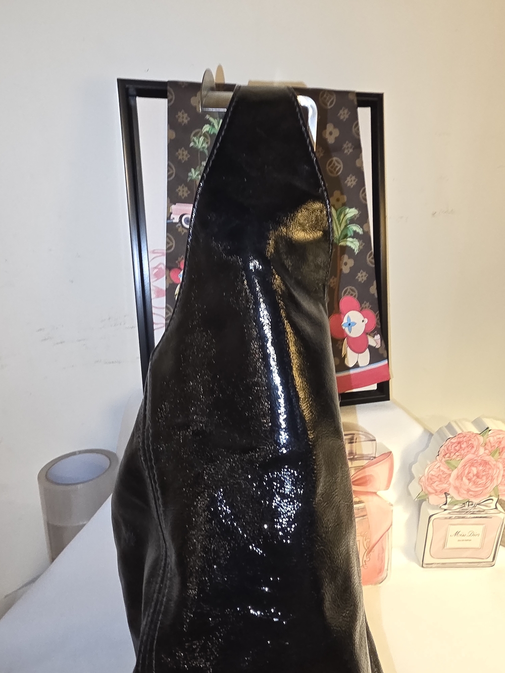 Michael Kors Black Patent Leather Shoulder Hobo - Picture 6 of 10